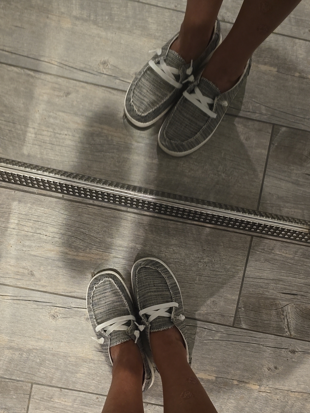 Jellypop Gray Slip-On Canvas Loafers with White Laces